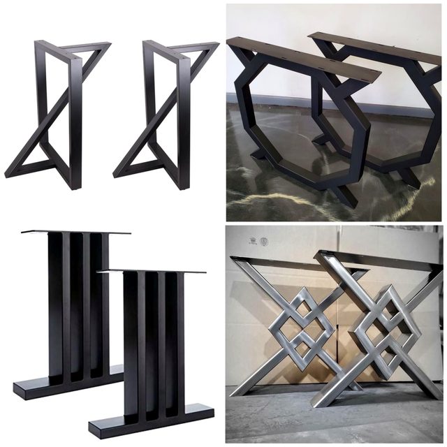Vier metalen onderstellen — overzicht collectie